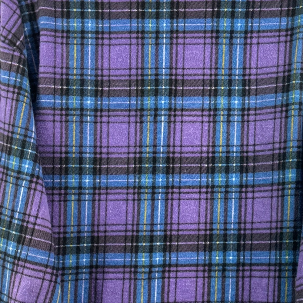 Vintage 90s Center Aisle Purple Plaid Oversized Flannel 22W - Picture 4 of 4